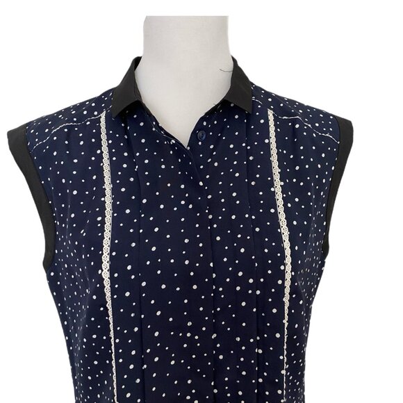 JASON WU 20th Anniversary Collection Navy Blue Polka Dots Sheer Dress Small - Picture 4 of 6